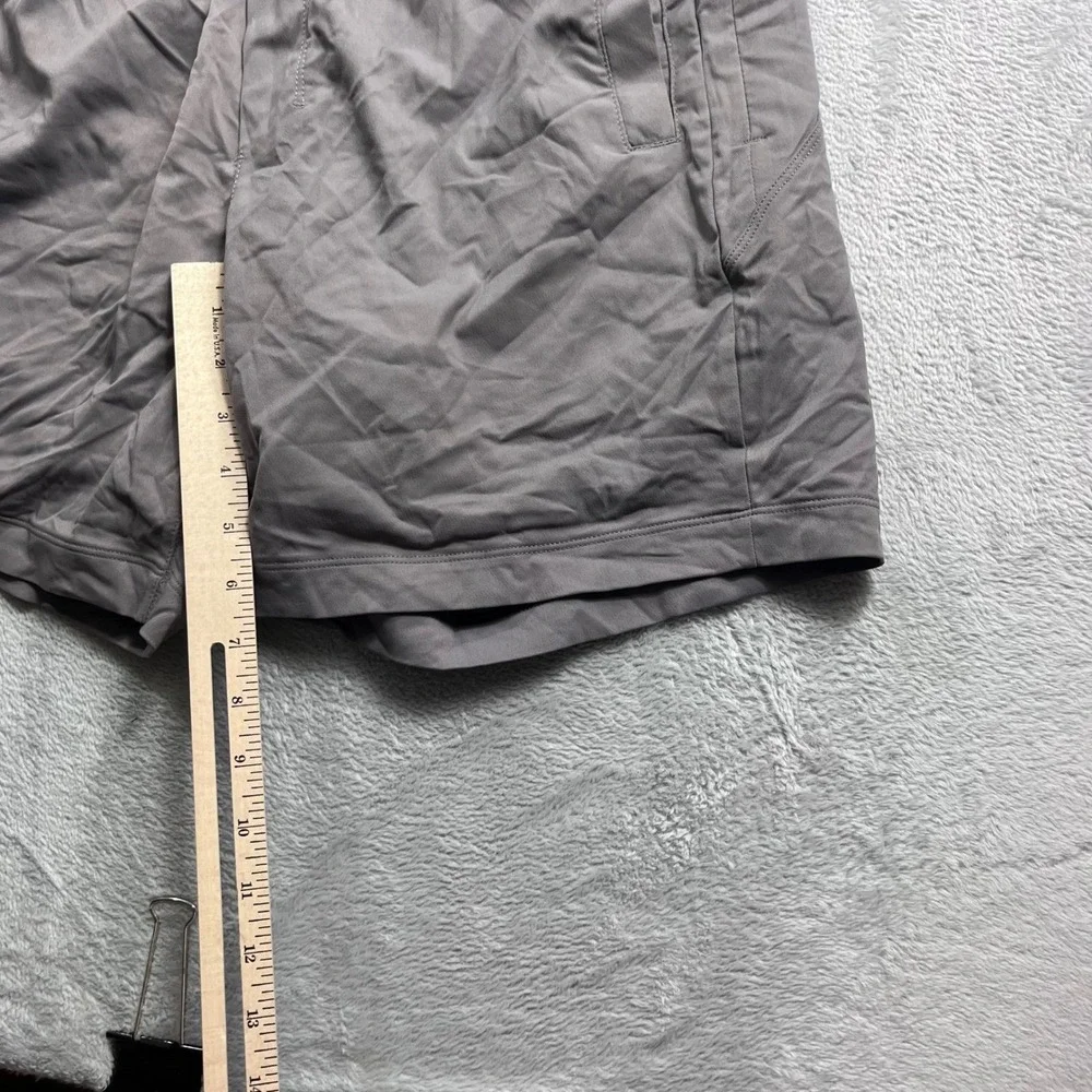 Birddogs Men Gray Gym Shorts with Orange Liner Size Large Elastic Waist 6 Inseam